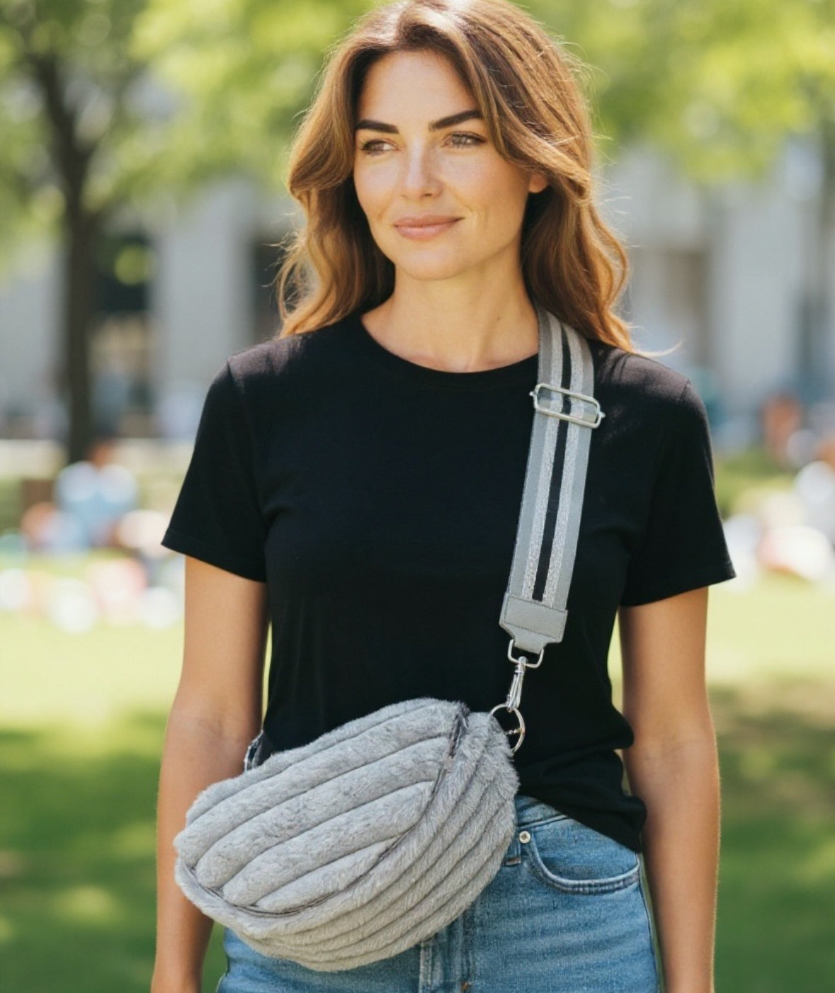 Teddy Crossbag in grau