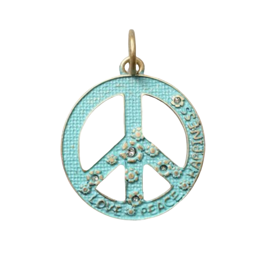 Boho Schmuck Kettenanhänger PEACE TÜRKIS der Marke SchauTime