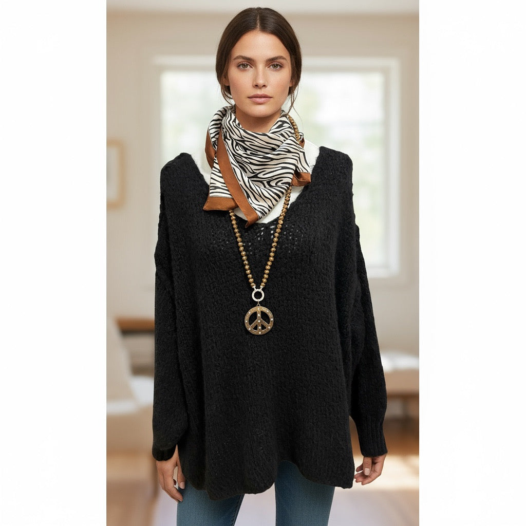 Pullover in schwarz Oversize