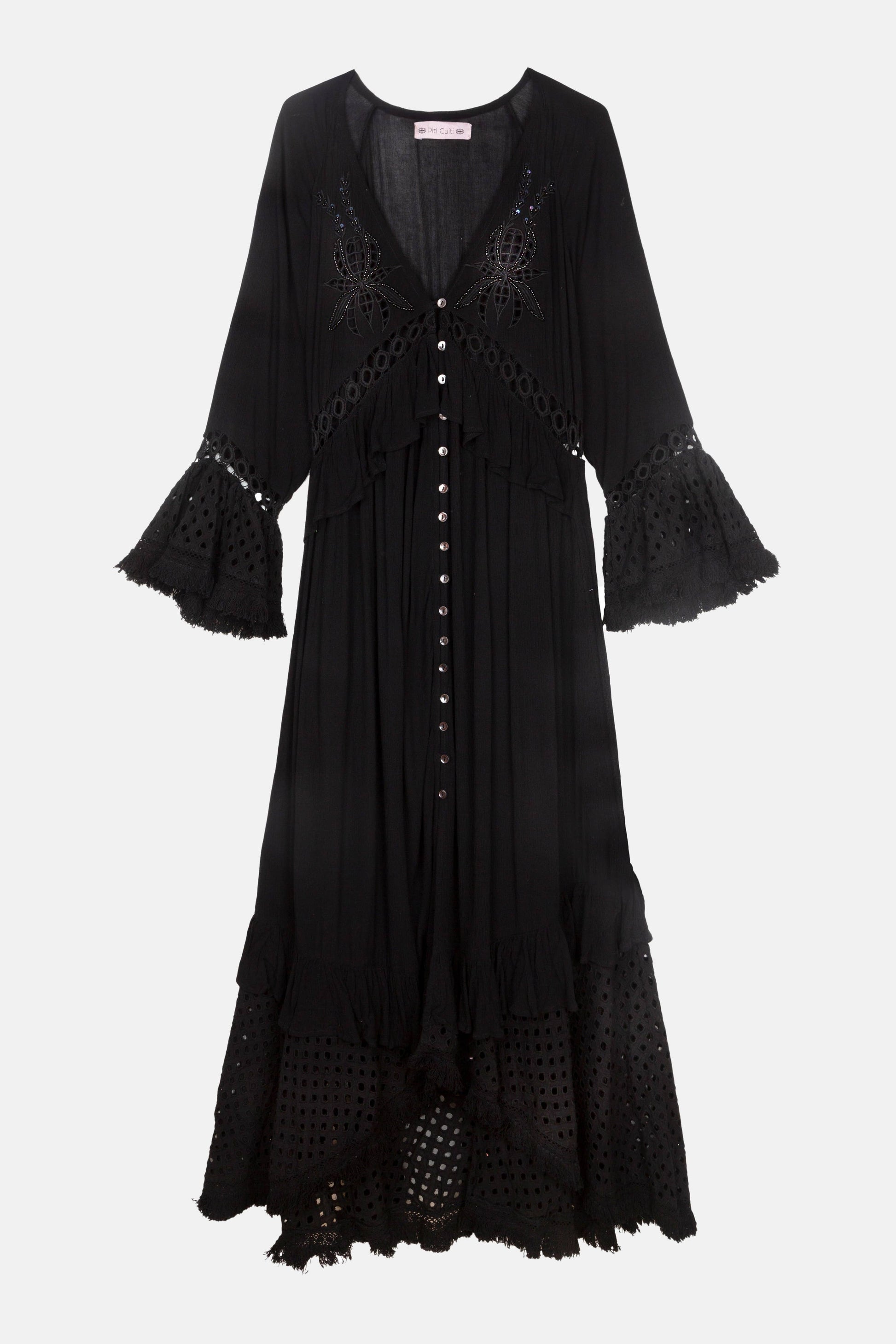 Boho Kleid in schwarz Tarifa Soul