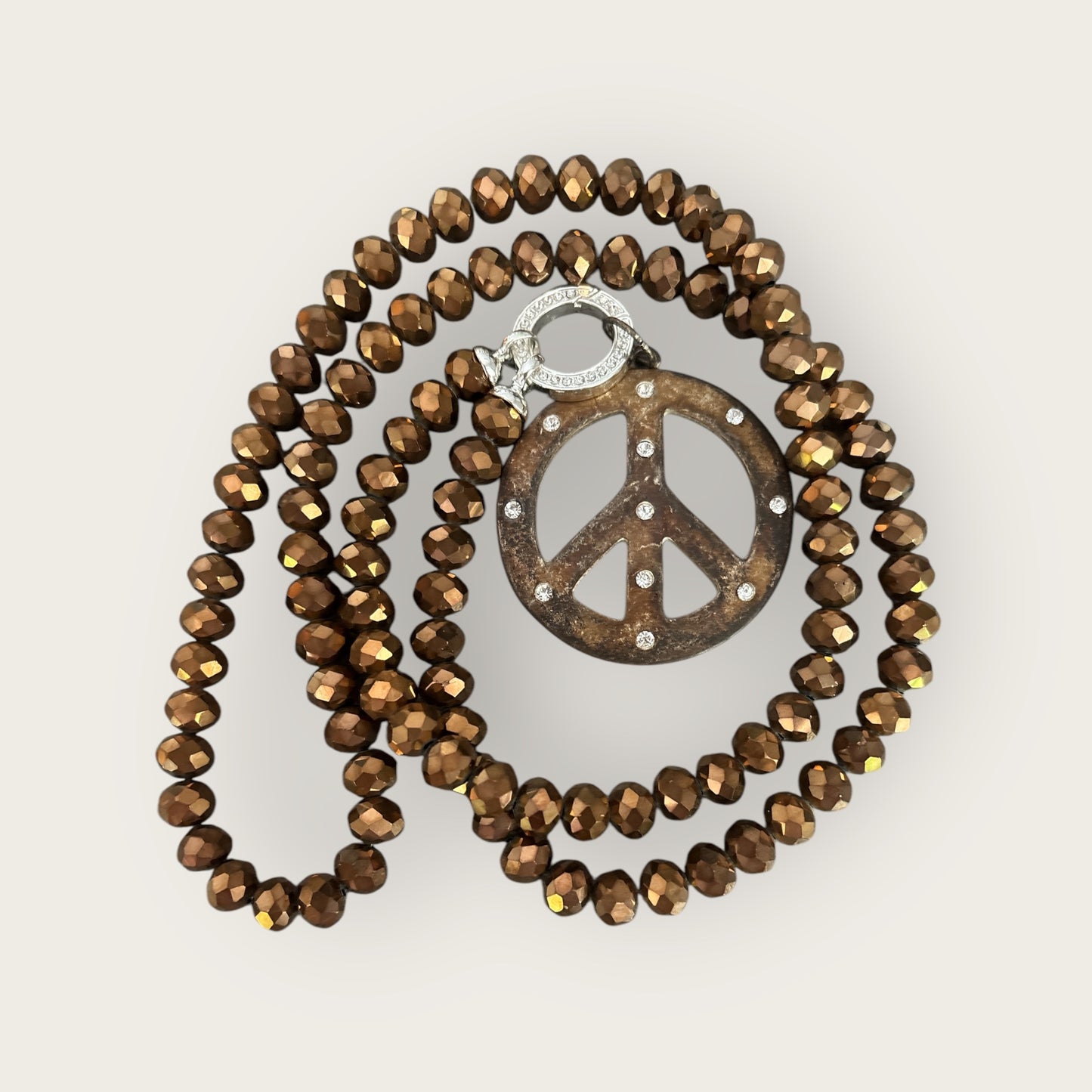 Peace Kette in braun