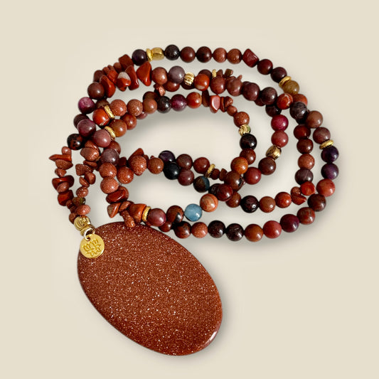 Lange Goldfluss Kette mit Anhänger