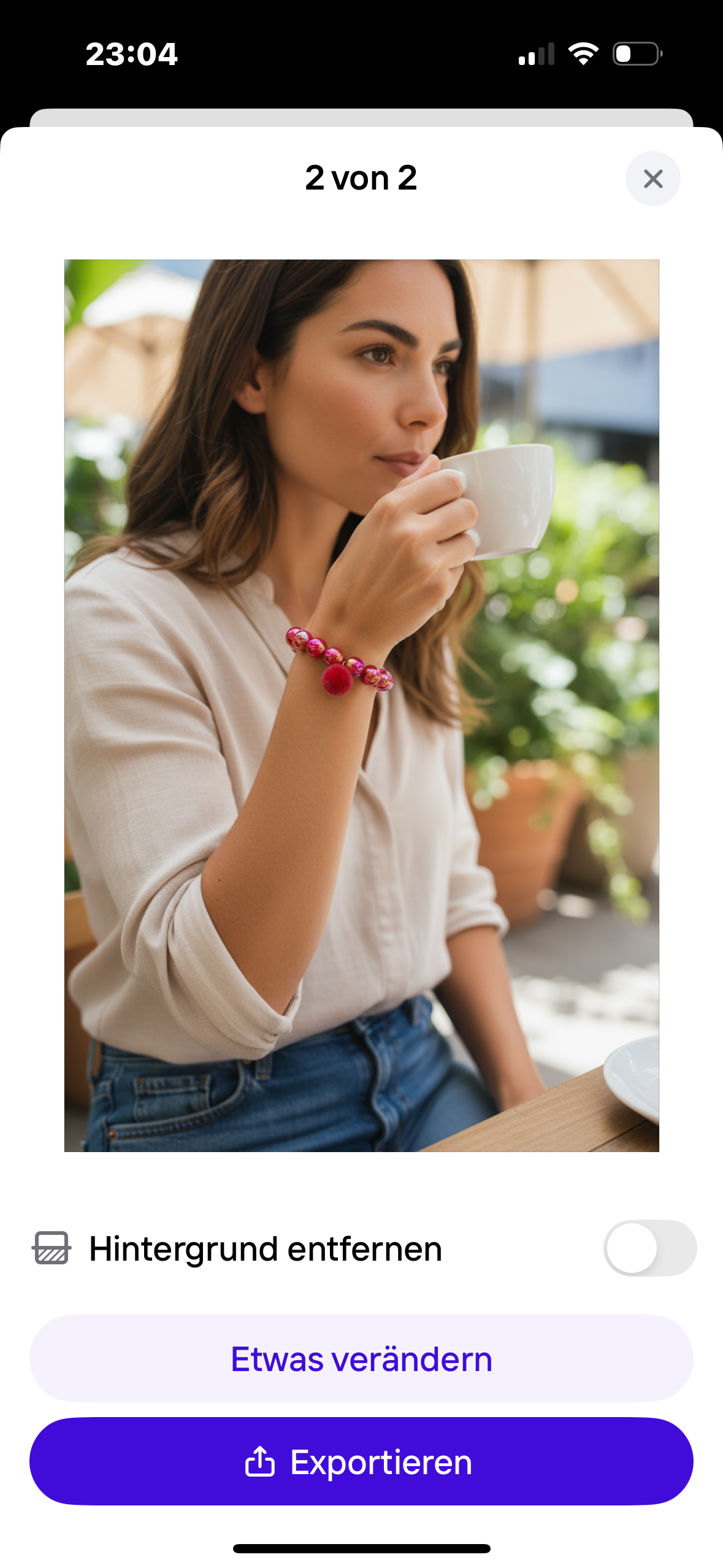 GENF -rotes Armband mit Puschel