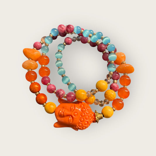 MEXICO - buntes Armband mit Buddha Perle