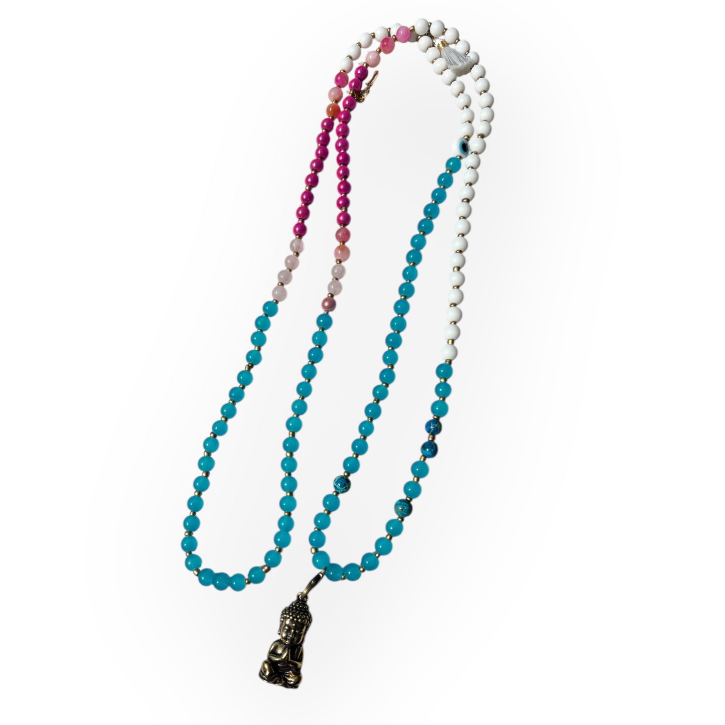 Bohokette bunt mit Buddha Anhänger