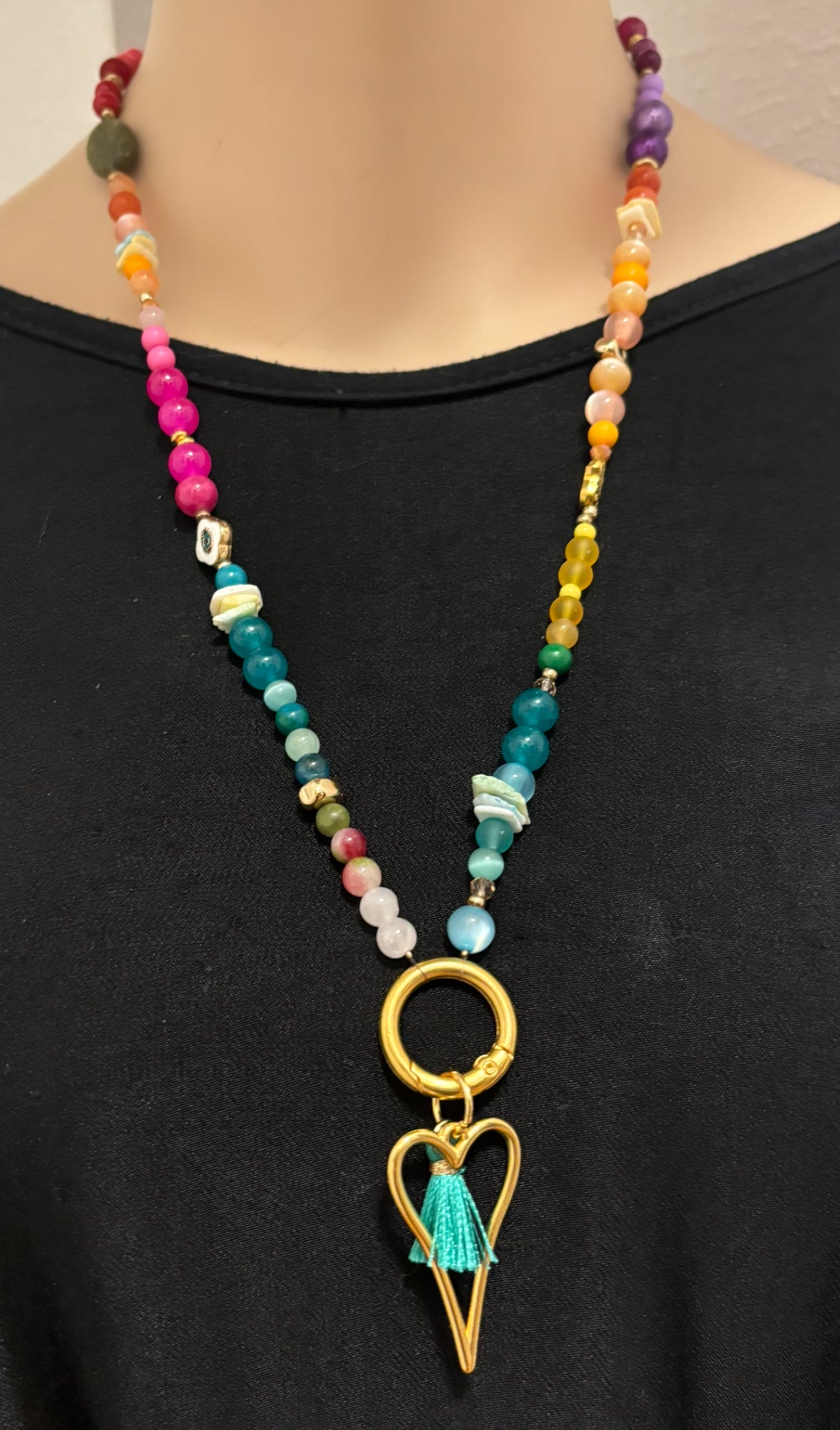 Perlenkette mit Herzanhänger