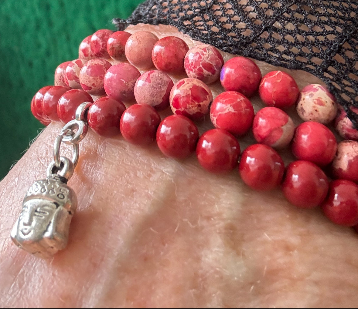 Spain - Wickelarmband aus Rotem Zinnober und Jaspis