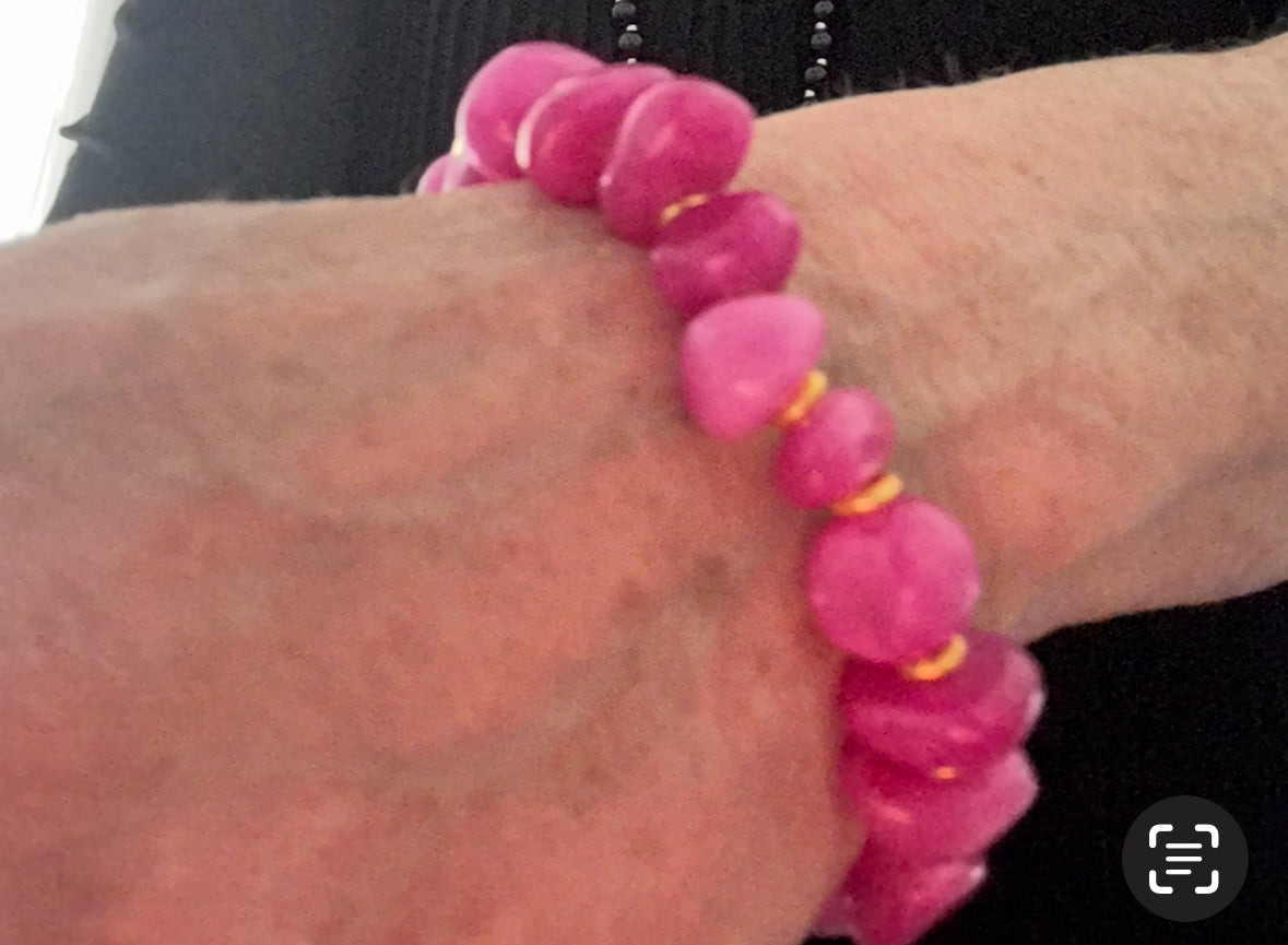 Armband PINK JADE aus Jade Nuggets in pink