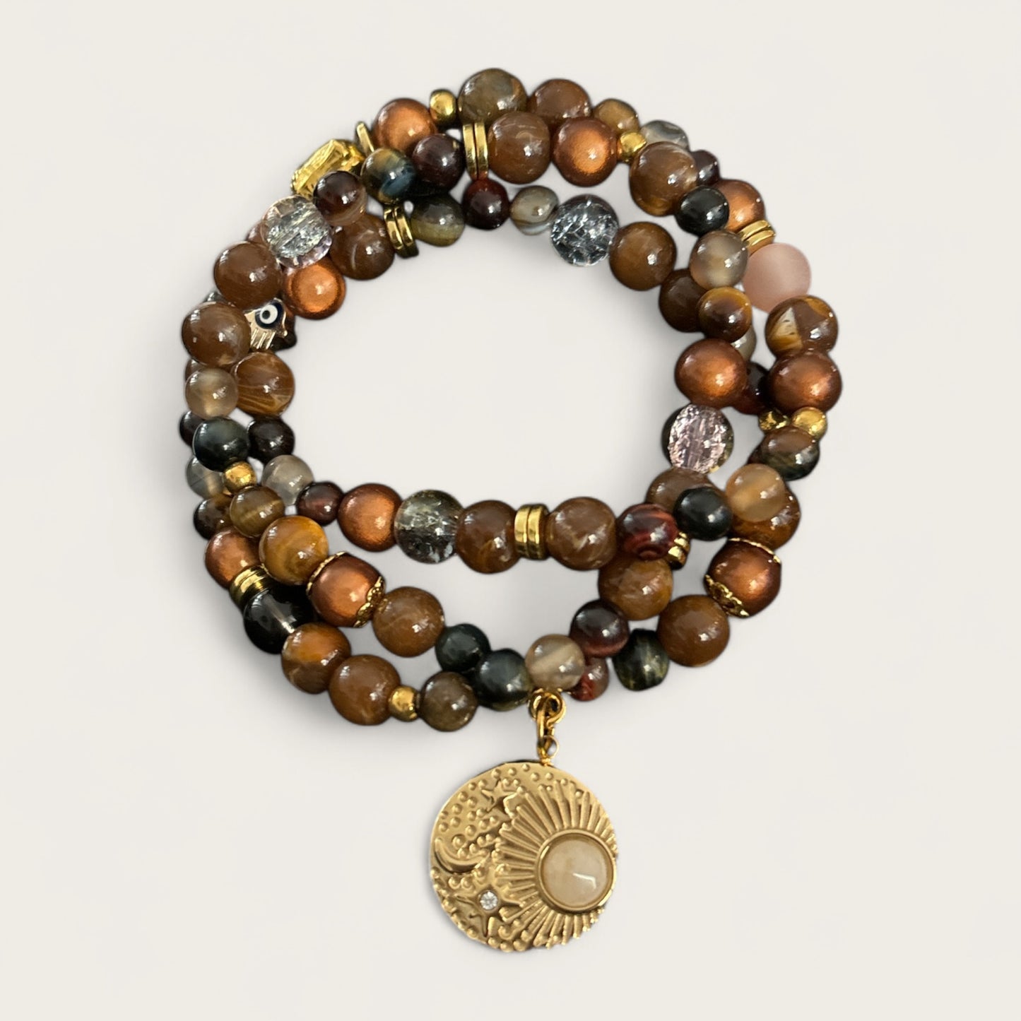 Wickelarmband mit Mandala Anhänger