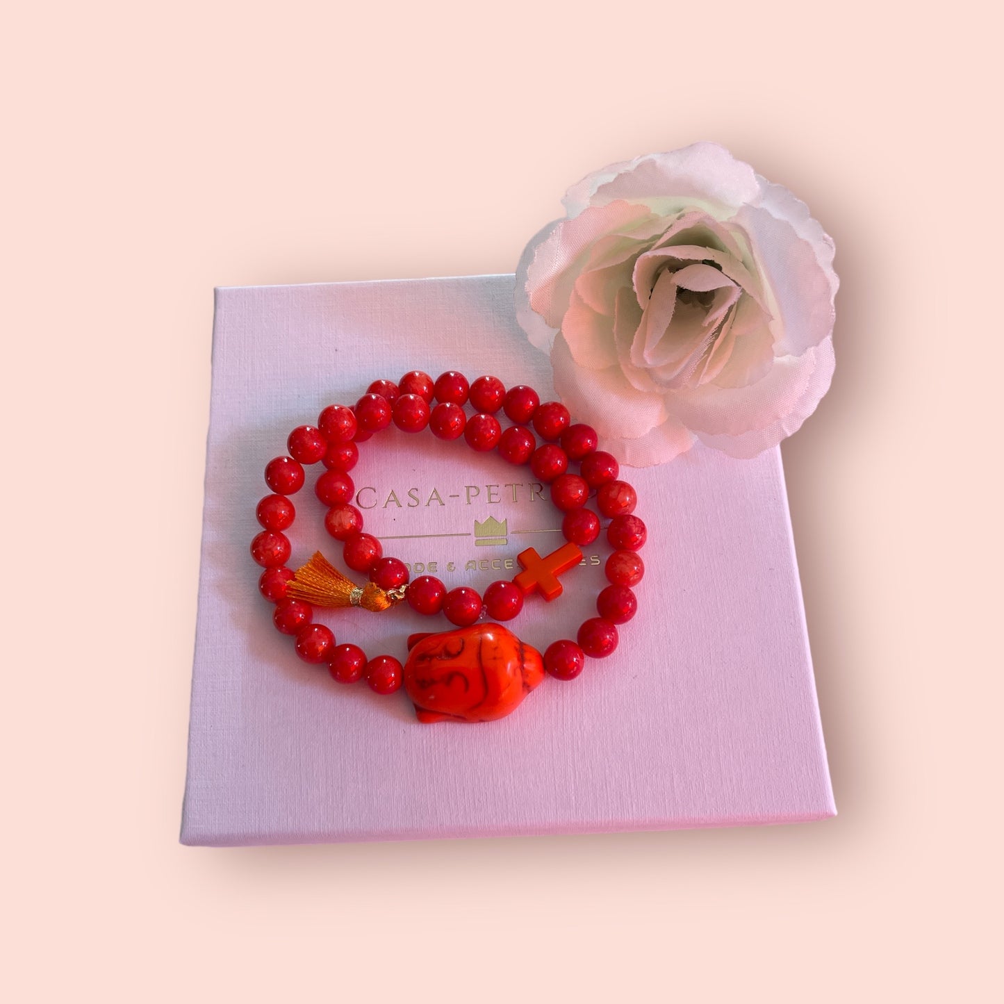 LUH Buddha Armband in orange - Wickelarmband