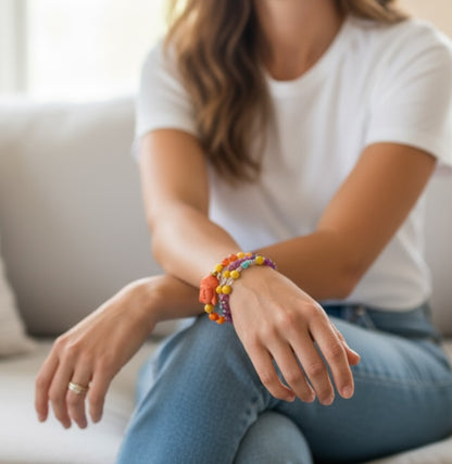 MEXICO - buntes Armband mit Buddha Perle