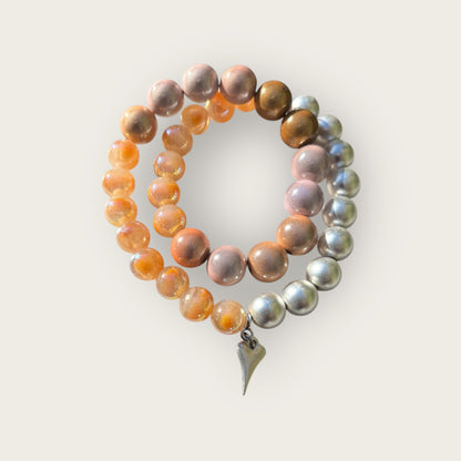 GRANADA - Wickelarmband aus Magic Perlen mit Herzanhänger