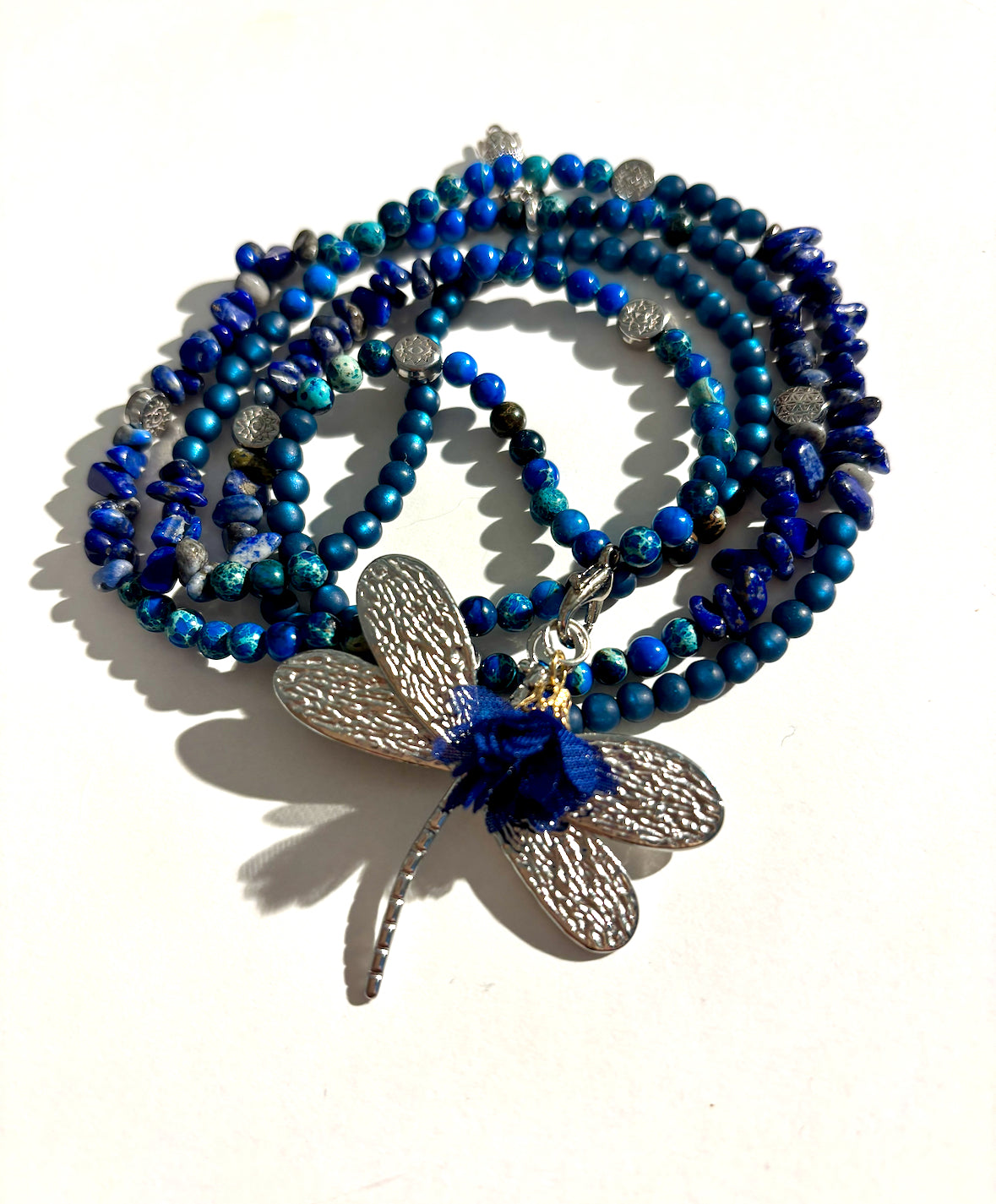 KEFALONIA -blaue Kette mit Libellenanhänger