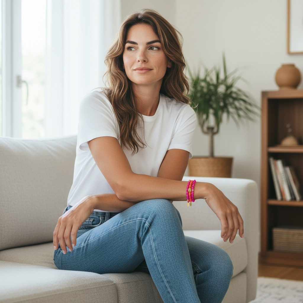 Buddha Armband in orange