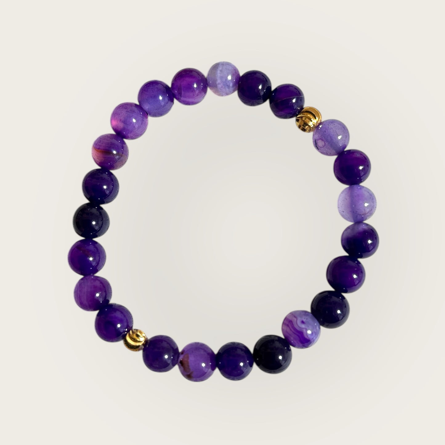 Amethyst Armband mit goldfarbenen Zwischenelemente