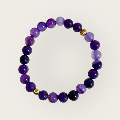 Amethyst Armband mit goldfarbenen Zwischenelemente