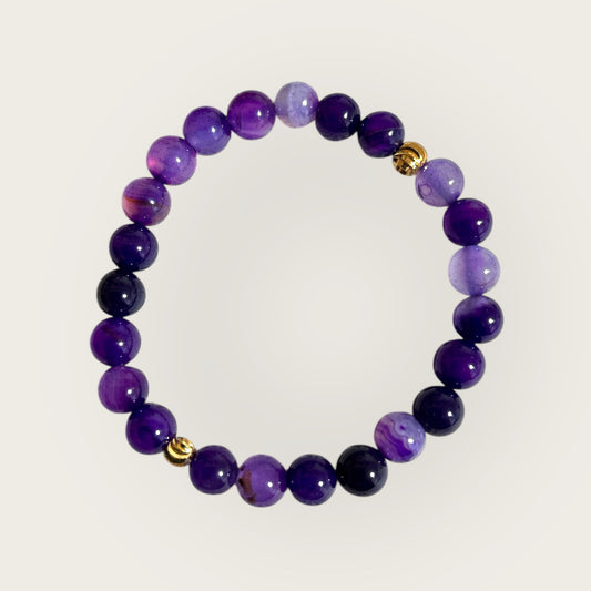 Amethyst Armband mit goldfarbenen Zwischenelemente