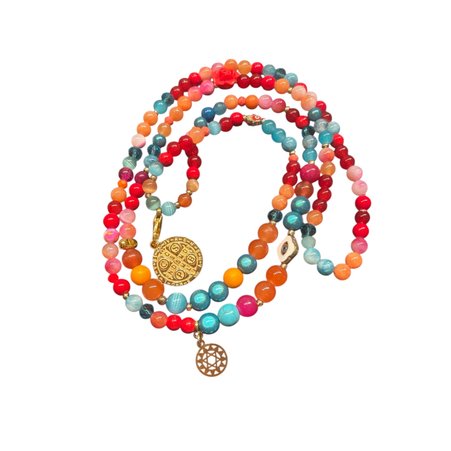 Boho Kette mit goldfarbenen Münzanhänger