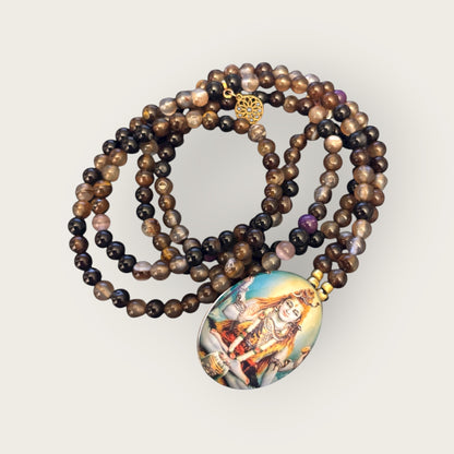 SHIVA LOVE - lange Kette aus Rauchquarz Perlen