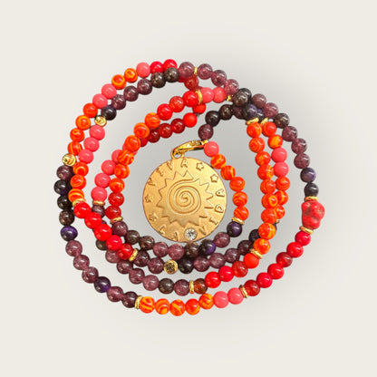 Perlenkette mit Sonnenanhänger