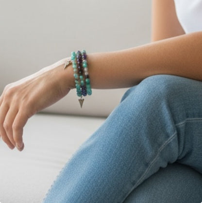 BOSTON - Perlenarmband zum Wickeln mit Herzanhänger