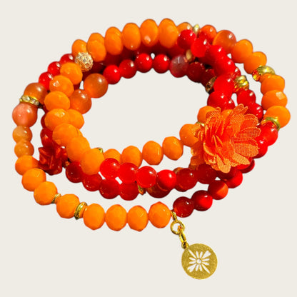 Wickelarmband in rot und orange