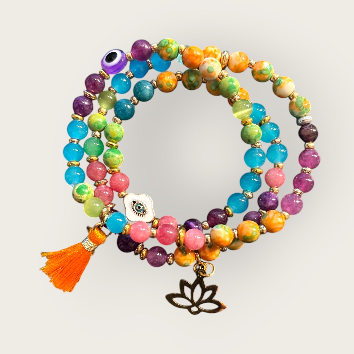 JENA - Lotusblumen Armband in bunten Farben