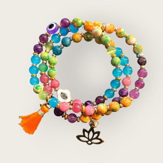 JENA - Lotusblumen Armband in bunten Farben