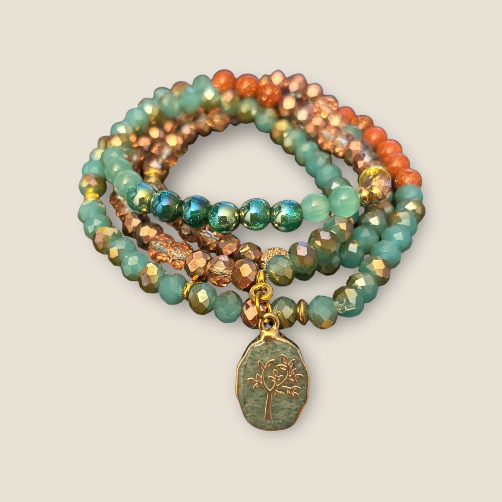 Glitzerarmband mit Anhänger Lebensbaum