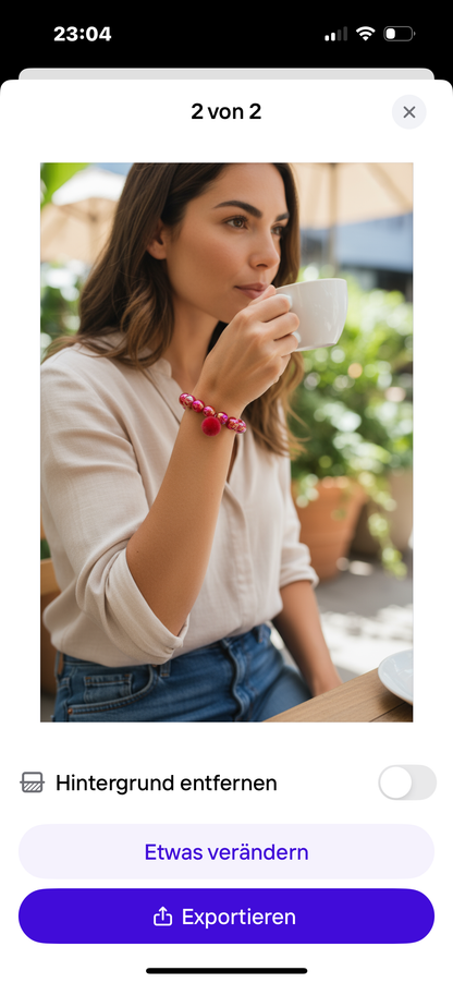 GENF -rotes Armband mit Puschel
