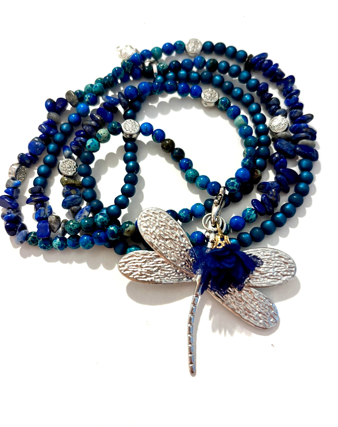 KEFALONIA -blaue Kette mit Libellenanhänger