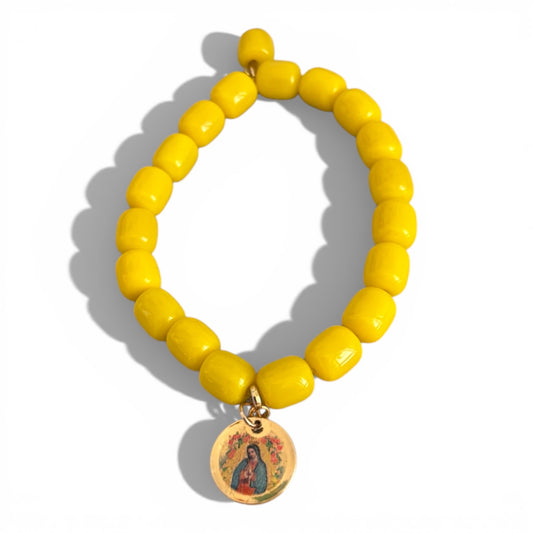 gelbes-armband-mit-madonna-anhänger