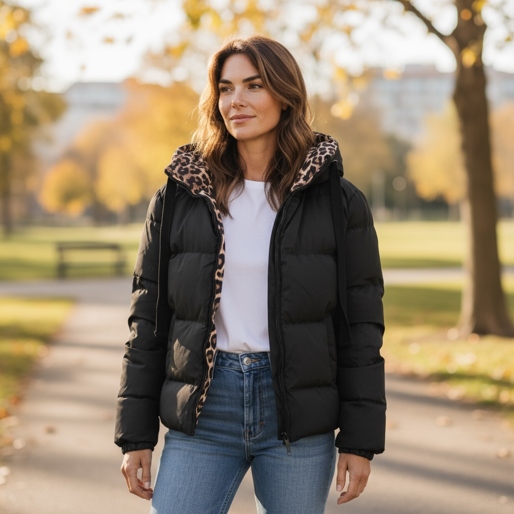 Steppjacke im Leo Look