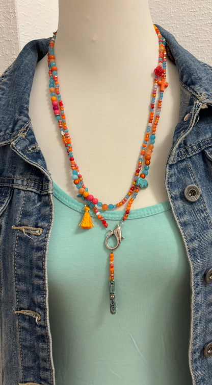 TUNIS - Bunte Statement Kette im Boho Stil