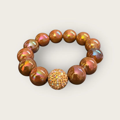 Funkelndes Kugelarmband mit Glitzerperle