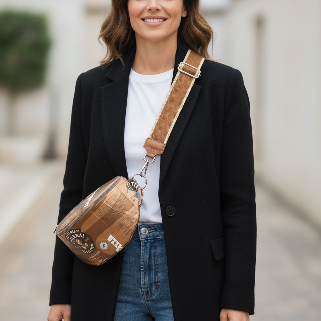 Crossbody Bag aus recycelter Kaffeetüte 