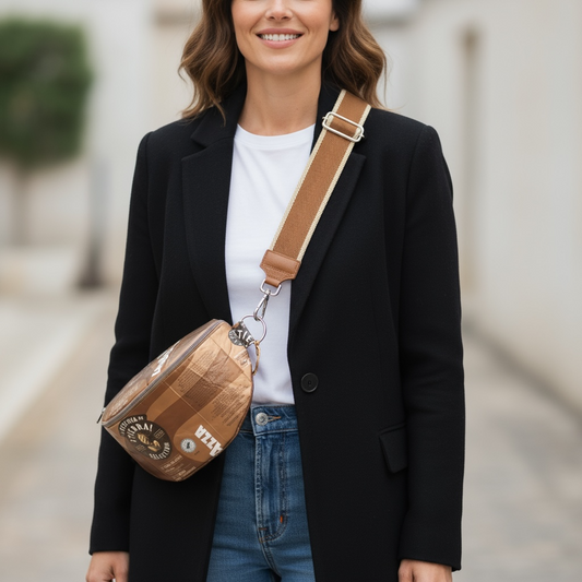 Crossbody Bag aus recycelter Kaffeetüte 