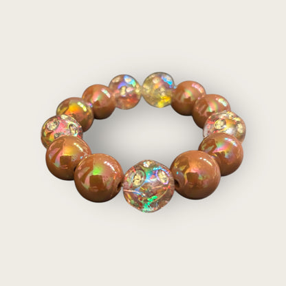 Perlenarmband in Braun