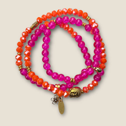 Buntes Armband mit Buddha Perle