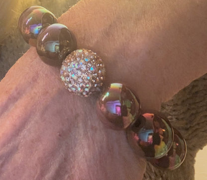 TRONDHEIM - Glamouröses Kugelarmband mit Glitzerperle