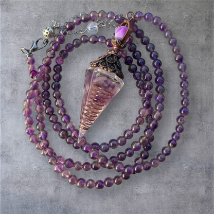 Amethyst Kette WONDERLAND mit einem Kristallpendel