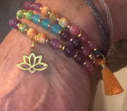 JENA - Lotusblumen Armband in bunten Farben