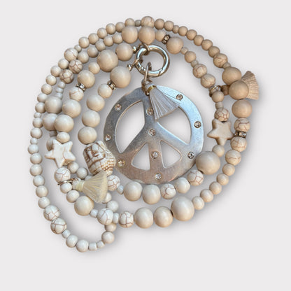 Lange Wechselkette BIG LOVE mit einem Peace Anhänger