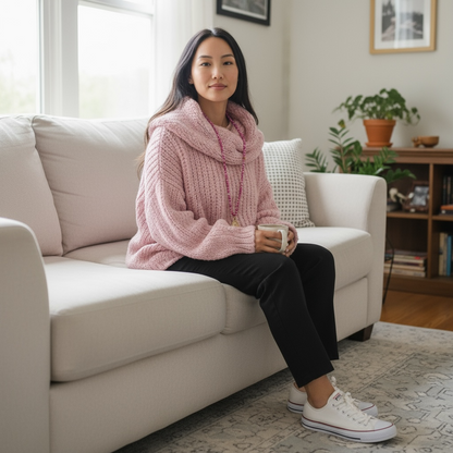 Kuscheliger Pullover in rosa