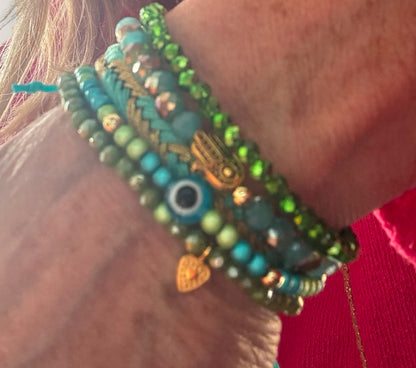 Armband Set BLUE WATER in den Farben Türkis und Grün