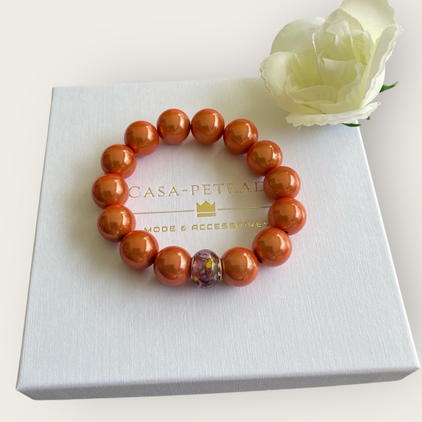 Armband aus Miracle Perlen in der  Farbe Orange