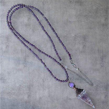 Amethyst Kette WONDERLAND mit einem Kristallpendel